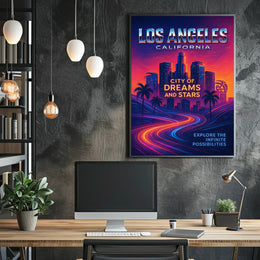 Los Angeles City Of Dreams And Stars Poster