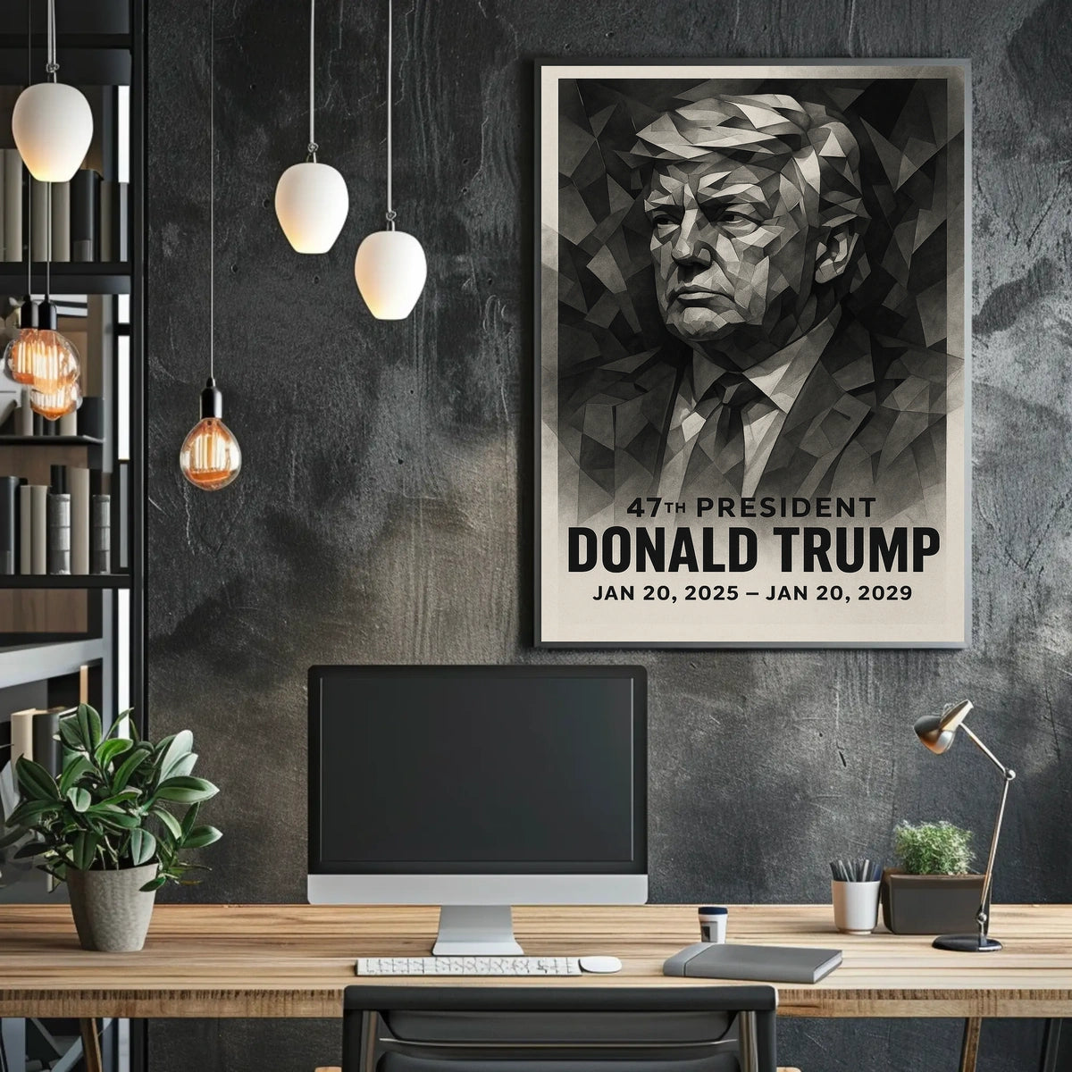 Stylized Geometric American Political Leadership Poster