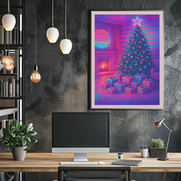Neon Christmas Celebration Poster