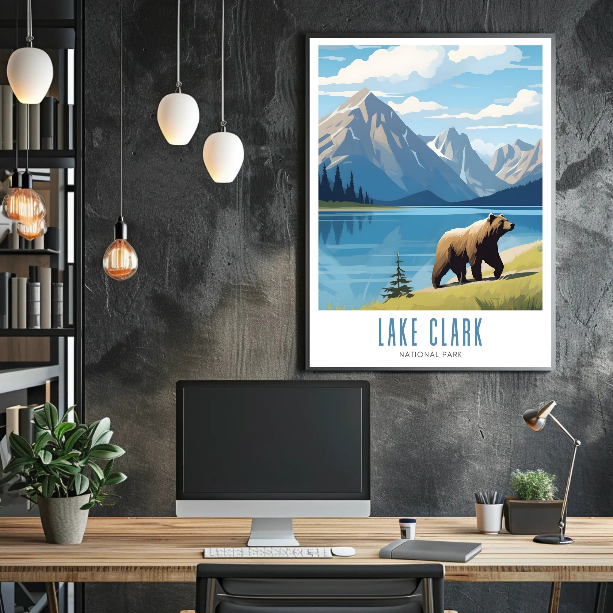 Lake Clark National Park Poster Vintage Travel Print
