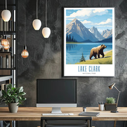 Lake Clark National Park Poster Vintage Travel Print