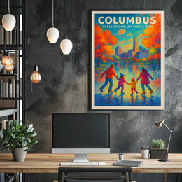 Columbus Reflections On The Scioto Poster
