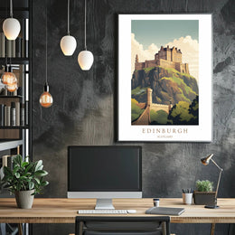 Edinburgh Castle Illustration Poster PosterGoat
