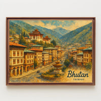 Bhutan Thimphu Wanderlust Travel Photography Poster