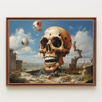 Eerie Skull Landscape Under A Futuristic Sci-Fi Poster