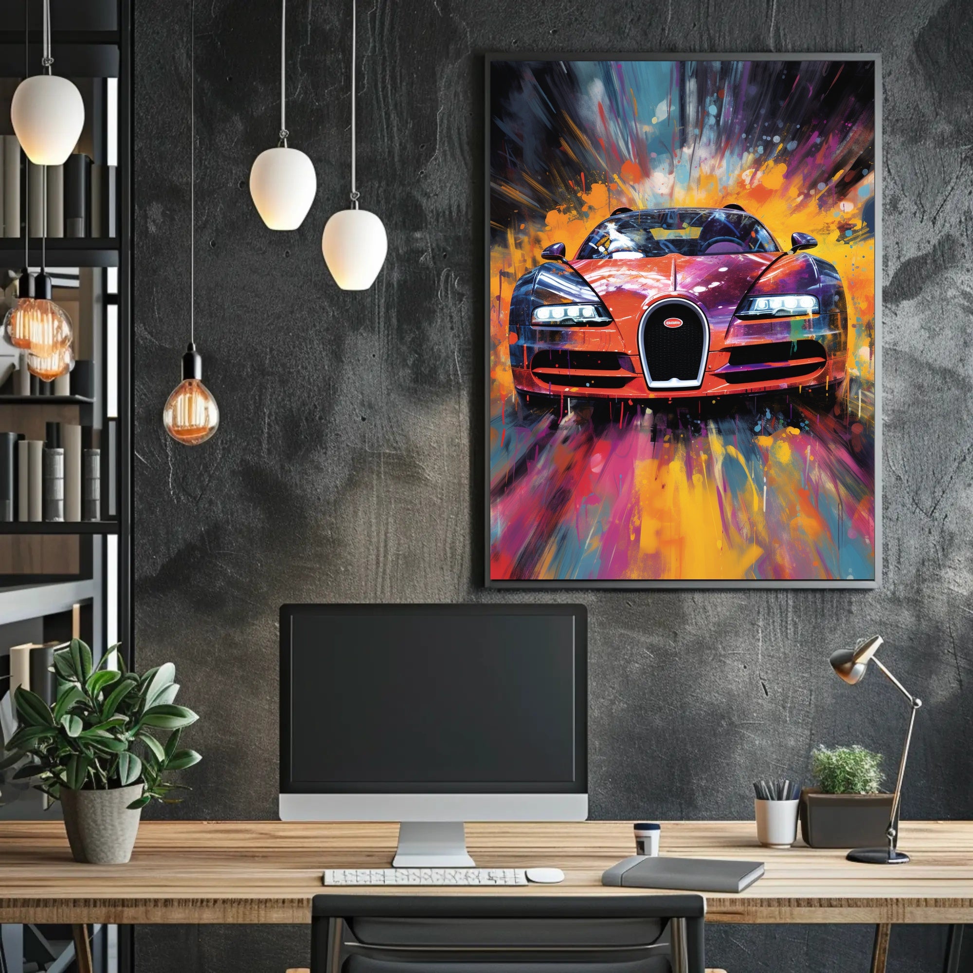 High-Performance Car Art: Abstract, Artistic, or Pop Culture Poster