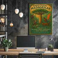 Magnificent Madagascar Adventure Vintage Travel Poster