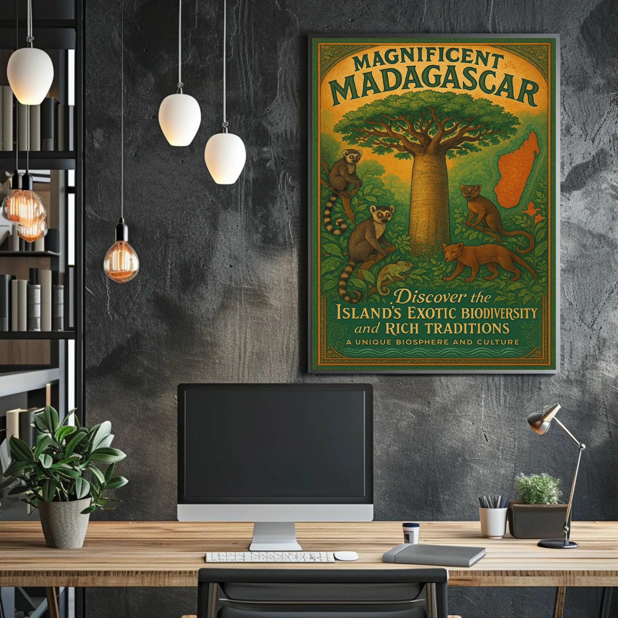 Magnificent Madagascar Adventure Vintage Travel Poster