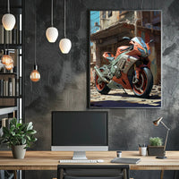 Urban Motorcycle Art Poster PosterGoat
