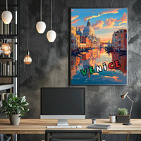 Scenic Venice at Sunset Poster