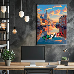 Scenic Venice at Sunset Poster