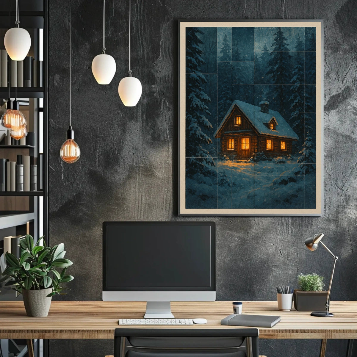 Cozy Winter Cabin Poster