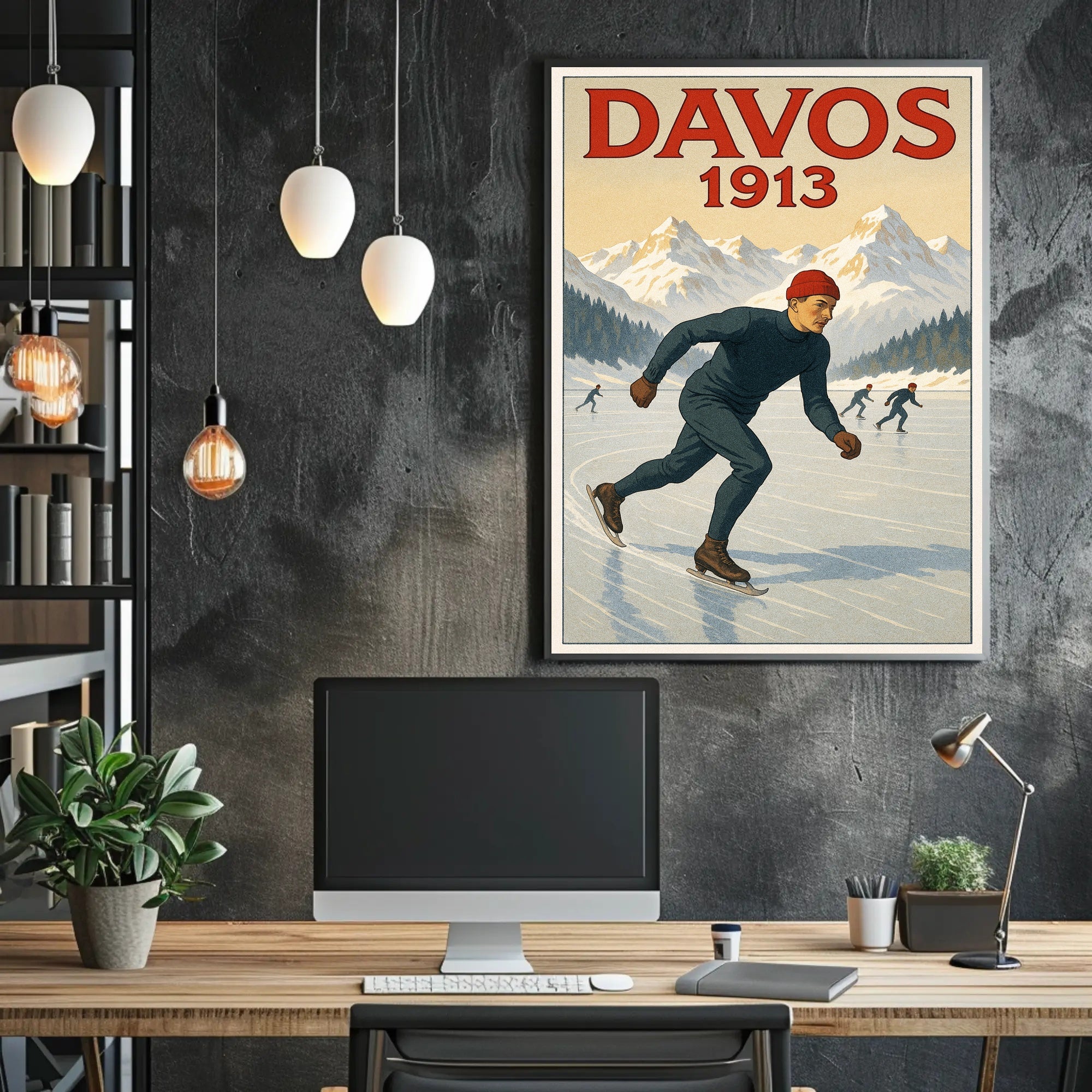 Davos 1913 Winter Sports Poster PosterGoat