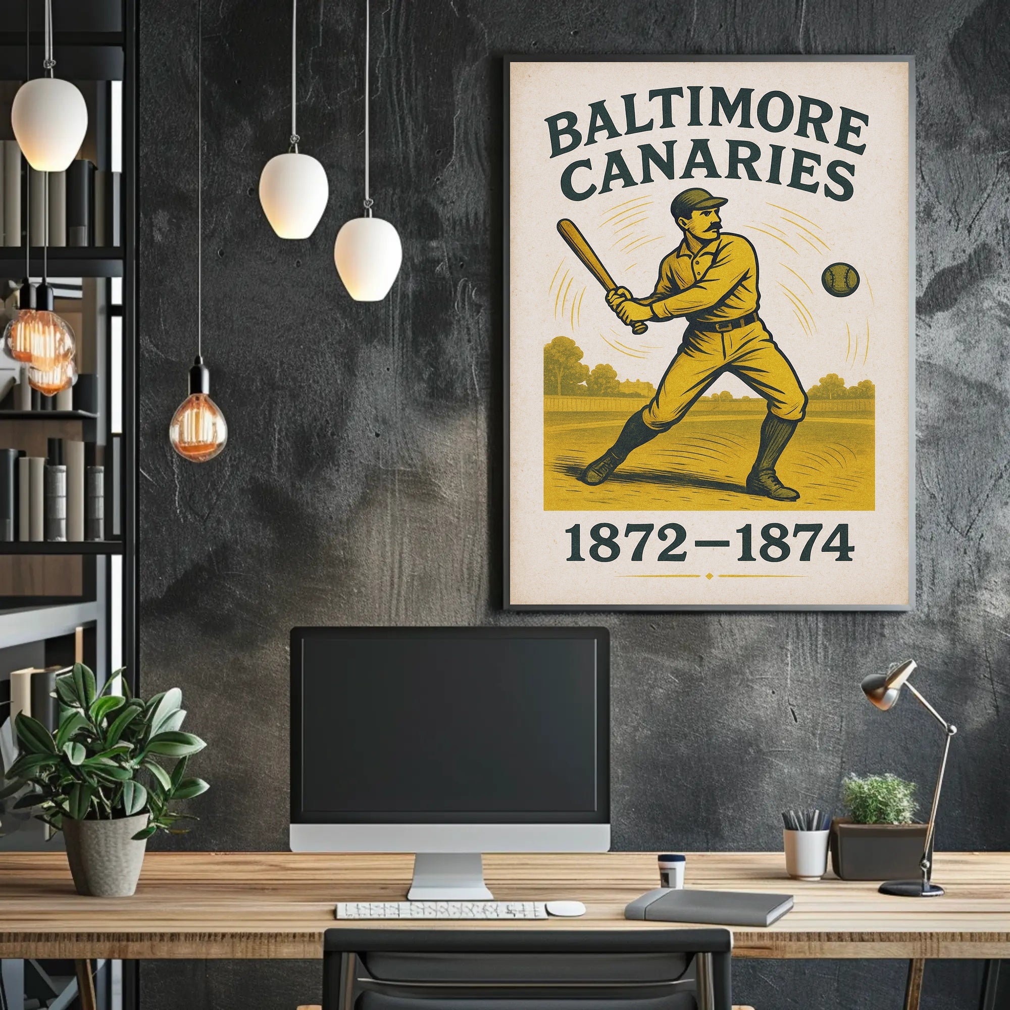 Baltimore Canaries Baseball Poster PosterGoat