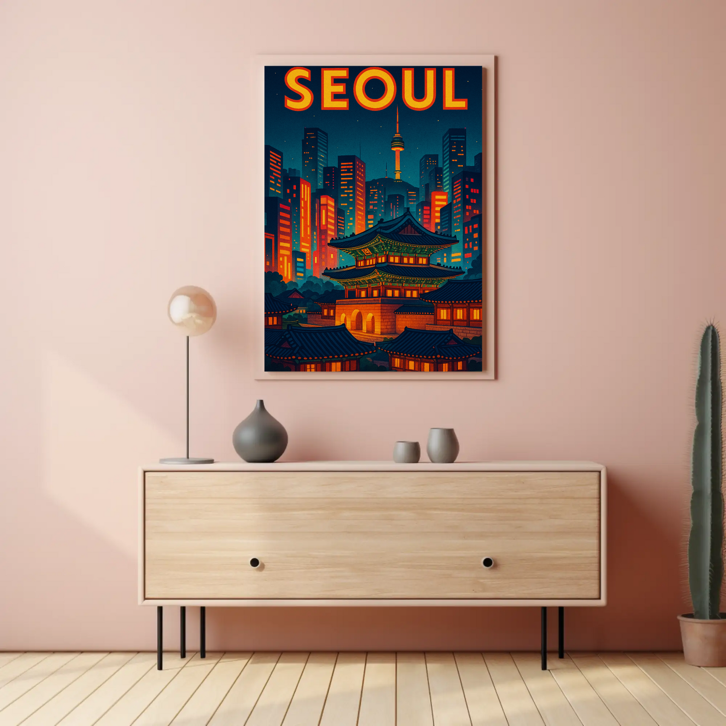 Seoul Palace and Tower Skyline Poster