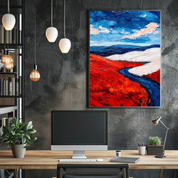 Vivid Landscape In American Flag Colors Abstract Poster