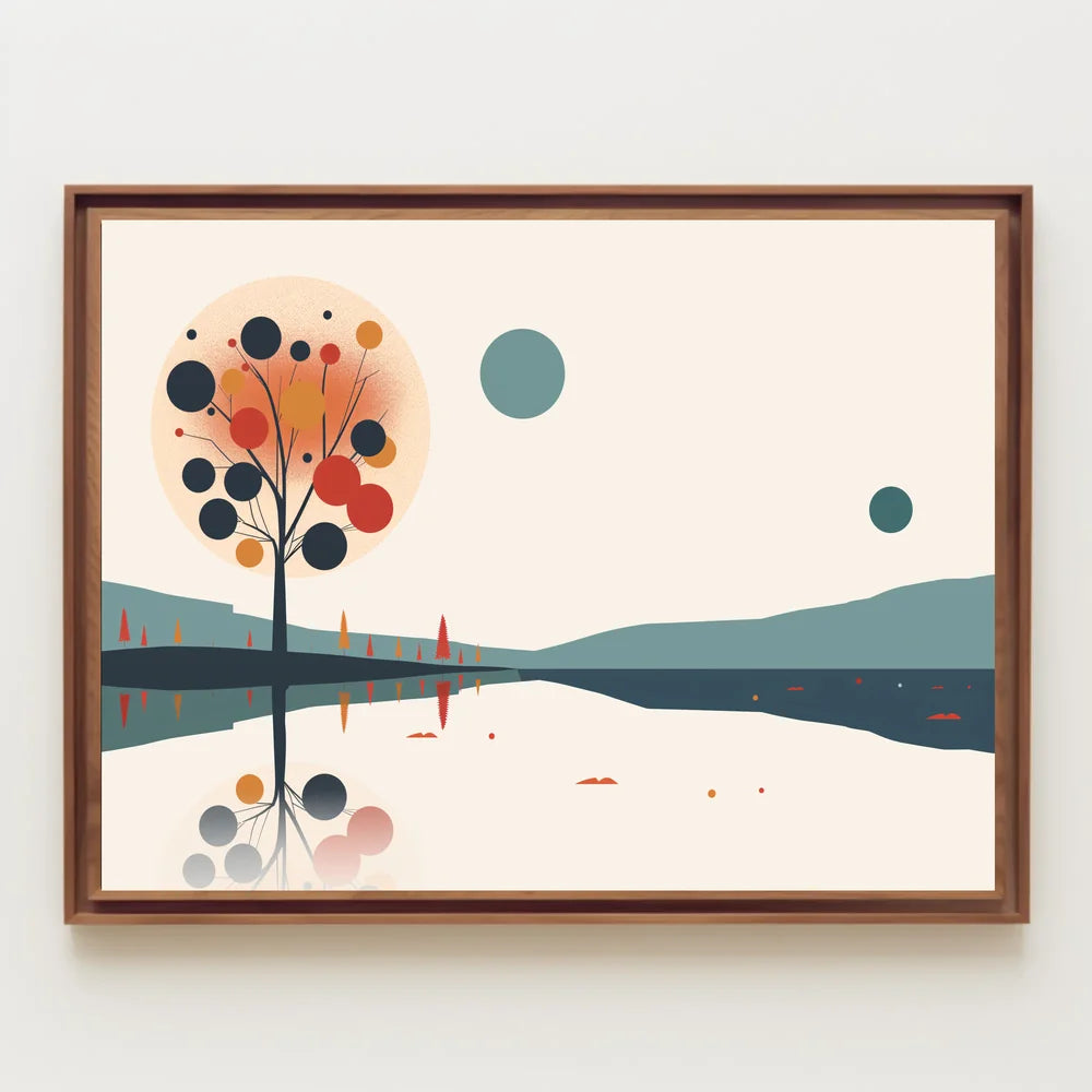 Reflective Autumn Landscape Minimalist Art Poster