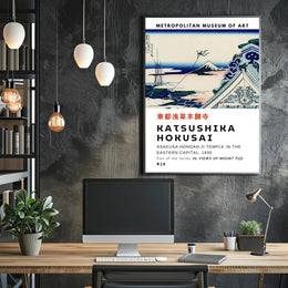 Katsushika Hokusai Asakusa Hongan-ji Temple Poster