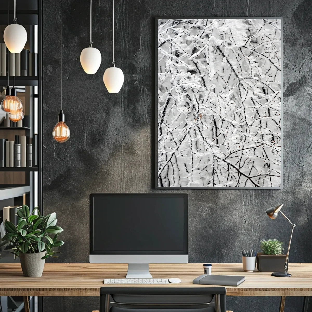 Winter Woodland Serenity: Abstract or Artistic Poster