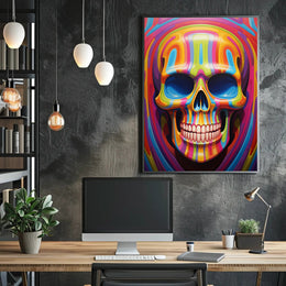 Vibrant Skull Art Poster PosterGoat