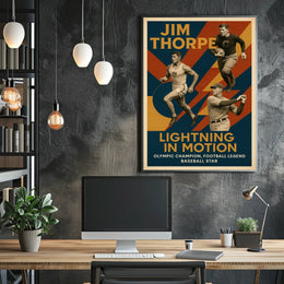Lightning in Motion Jim Thorpe Poster