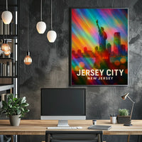 Jersey City Harbor Skyline Urban Realism Collector Poster