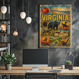 Virginia A Journey Through History and Nature Poster