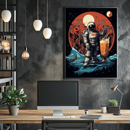 Cosmic Adventure with Bubble Tea Poster