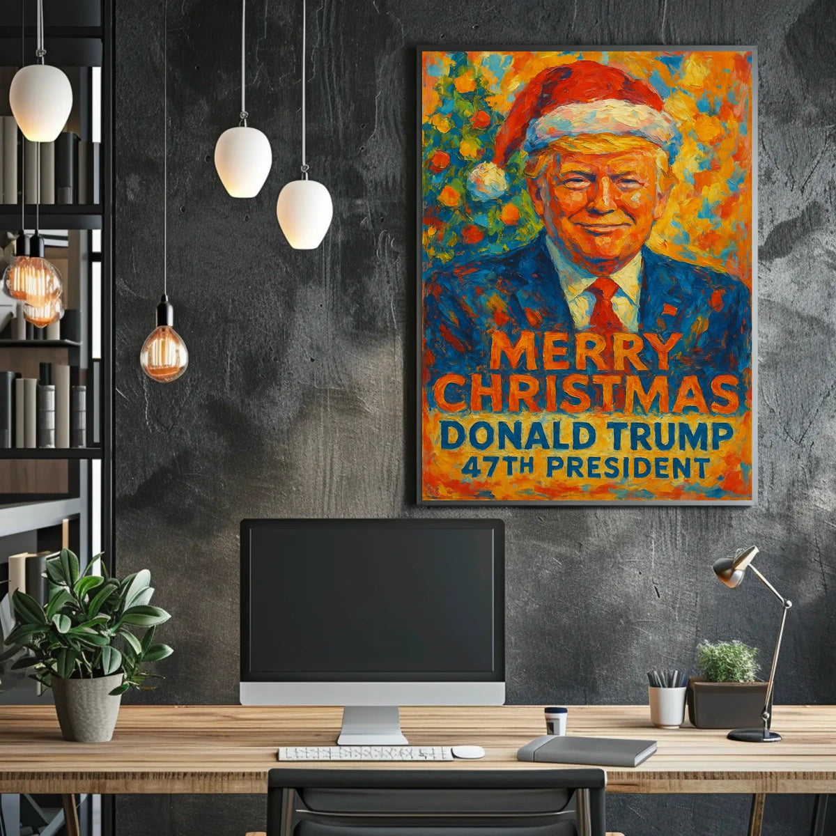 Donald Trump Christmas Stylized Portrait Political Poster
