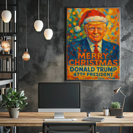 Donald Trump Christmas Stylized Portrait Political Poster