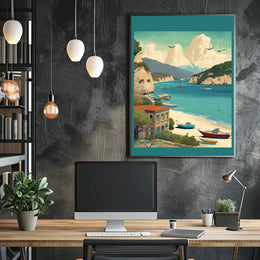 Serene Coastal Retreat Poster