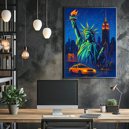 New York Nightlife City Lights Poster Pop Art Wall Art