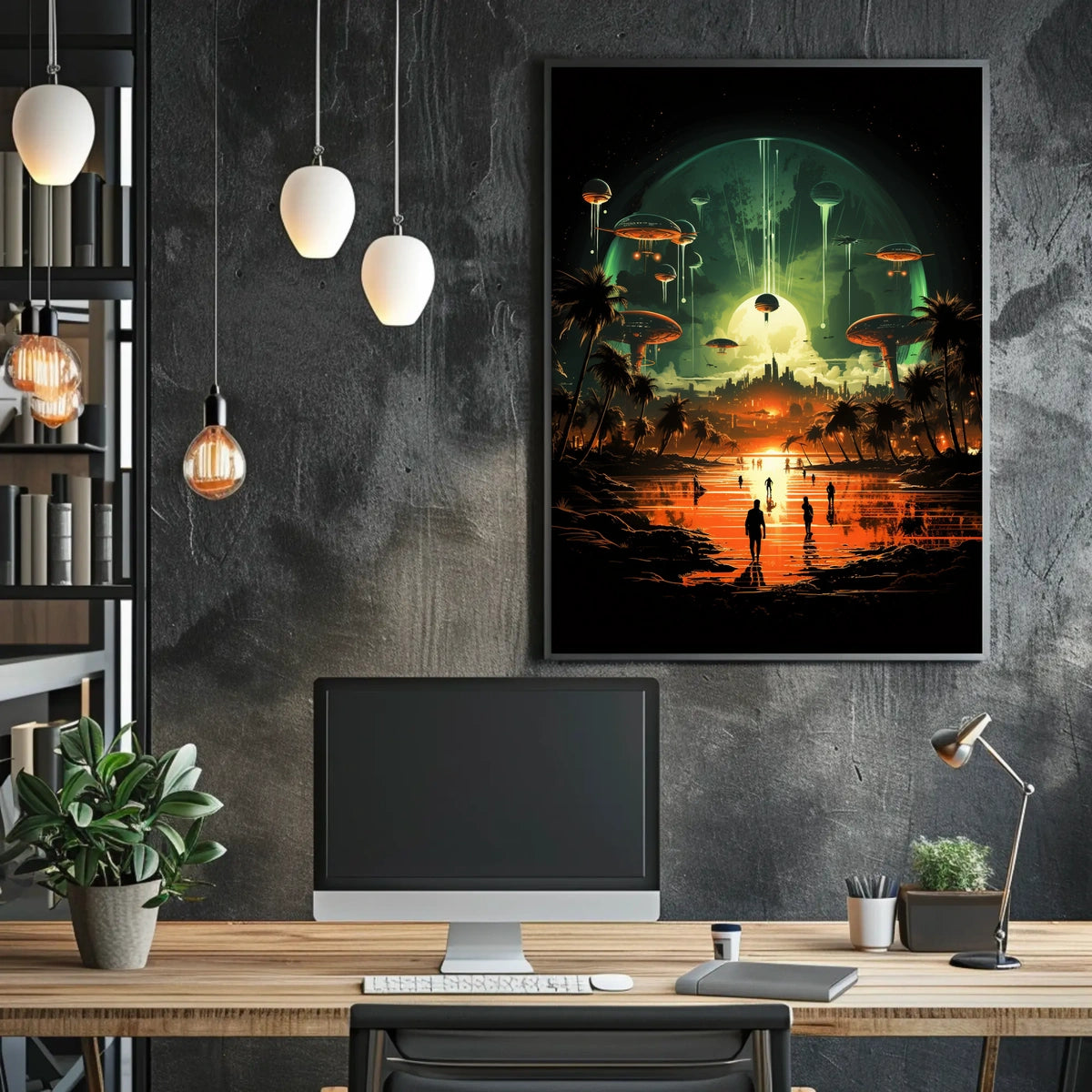 Futuristic Oasis Poster