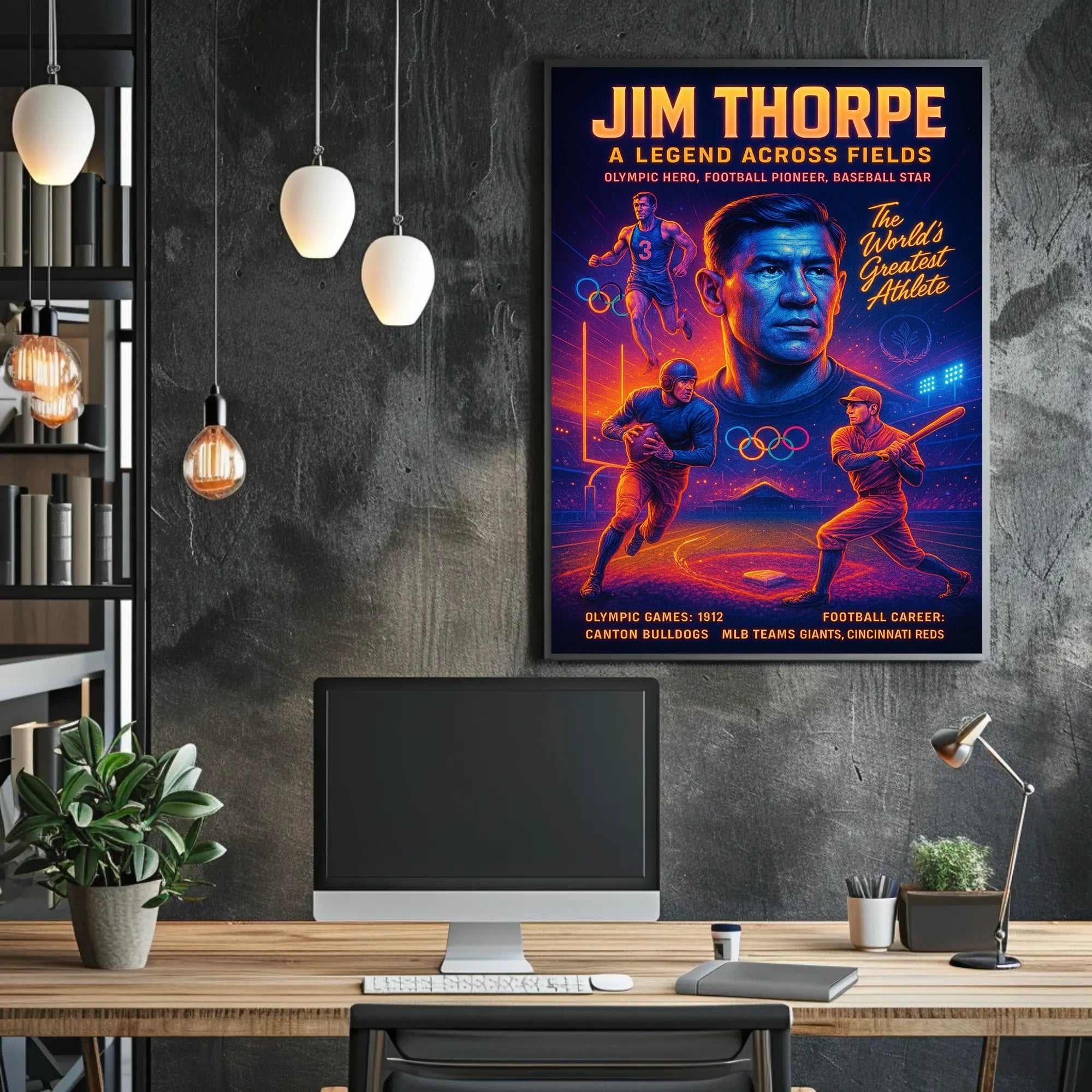 Jim Thorpe A Legend Across Fields Poster PosterGoat