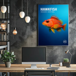 Hawkfish Ocean's Sentinel Poster PosterGoat