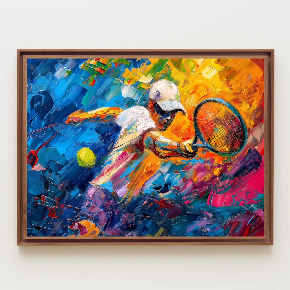Dynamic Abstract Tennis Player Art Poster
