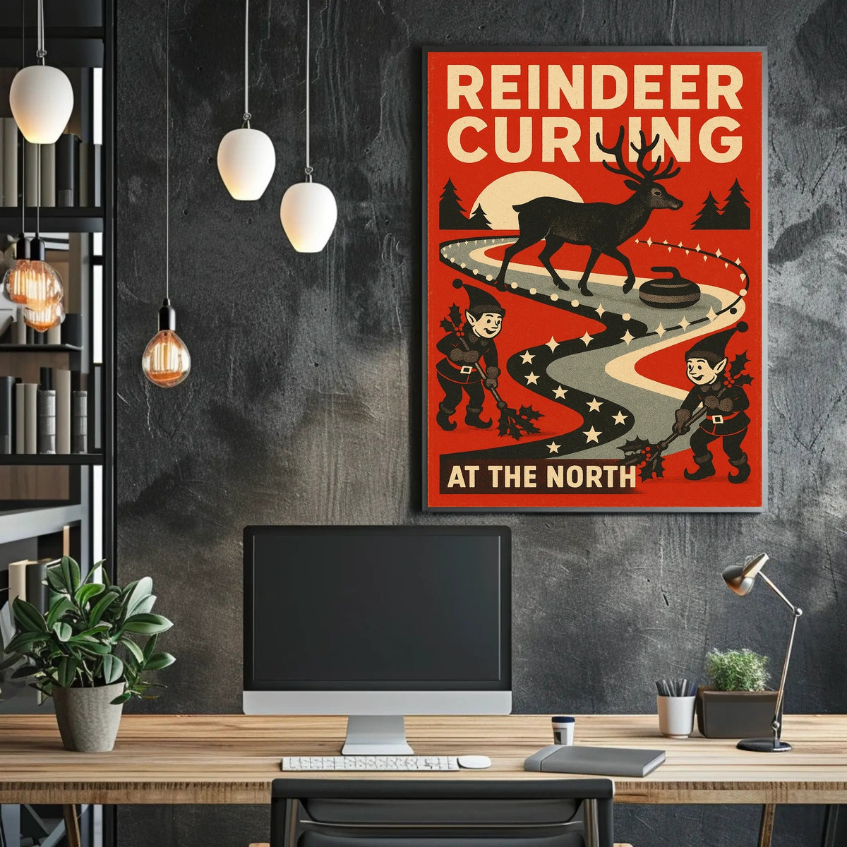 Reindeer Curling Extravaganza Poster