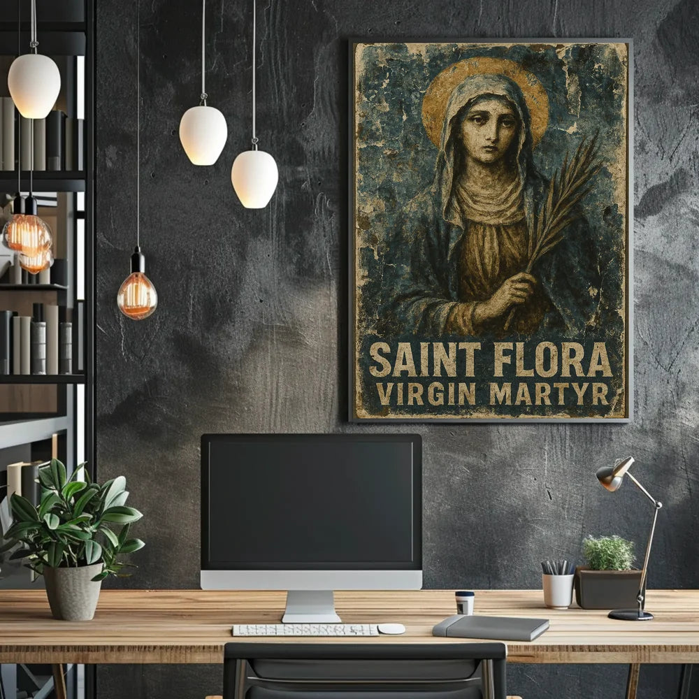 Saint Flora Vintage Religious Art Poster - Cultural Heritage Poster