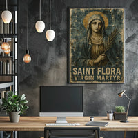 Saint Flora Vintage Religious Art Poster - Cultural Heritage Poster