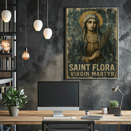 Saint Flora Vintage Religious Art Poster - Cultural Heritage Poster