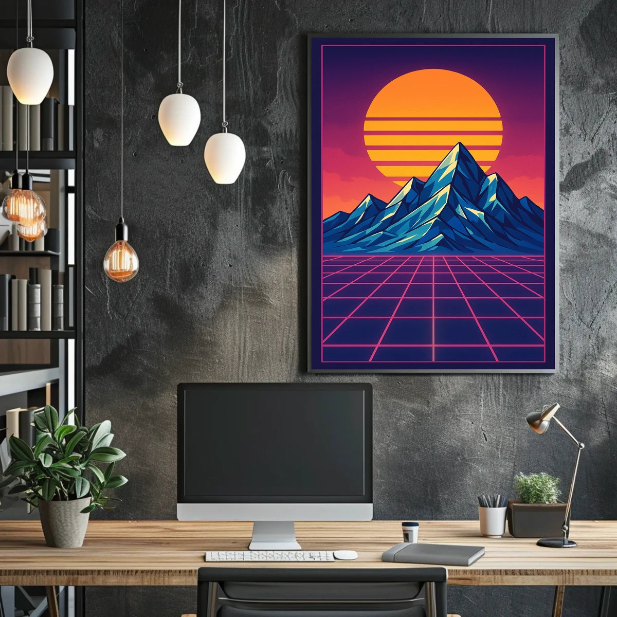 Retro-Futuristic Synthwave Art Print - Futuristic Sci-Fi Poster