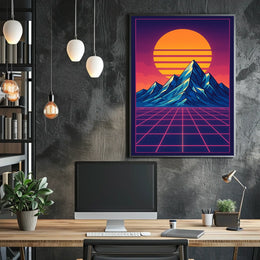 Retro-Futuristic Synthwave Art Print - Futuristic Sci-Fi Poster