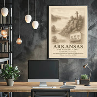 Arkansas Heritage Vintage Landscape National Park Poster