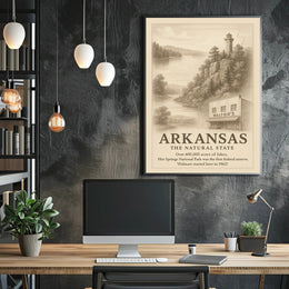 Arkansas Heritage Vintage Landscape National Park Poster