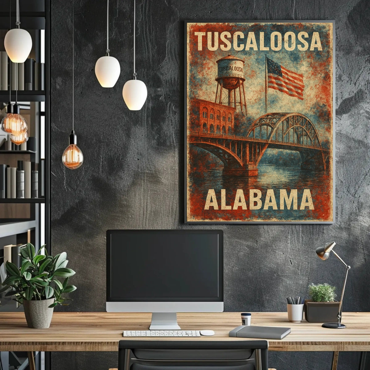 Tuscaloosa Scenic Vintage Cityscape Souvenir Poster