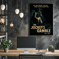 Vintage Jockey in Noir-Inspired Sports Poster
