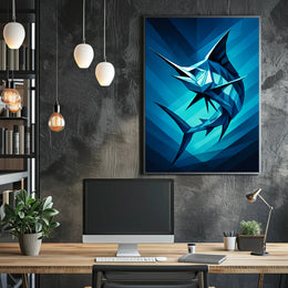 Geometric Marlin Poster PosterGoat