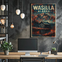 Wasilla Alaska Scenic Travel Print Vintage Landscape Wall Art Decor Timeless Rustic Poster