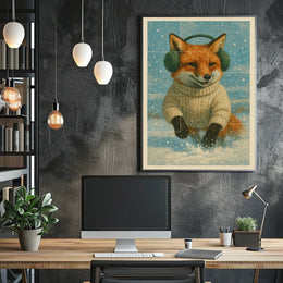 Cozy Winter Fox Poster