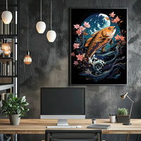 Koi Fish Moonlit Harmony Art Poster